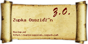 Zupka Osszián névjegykártya